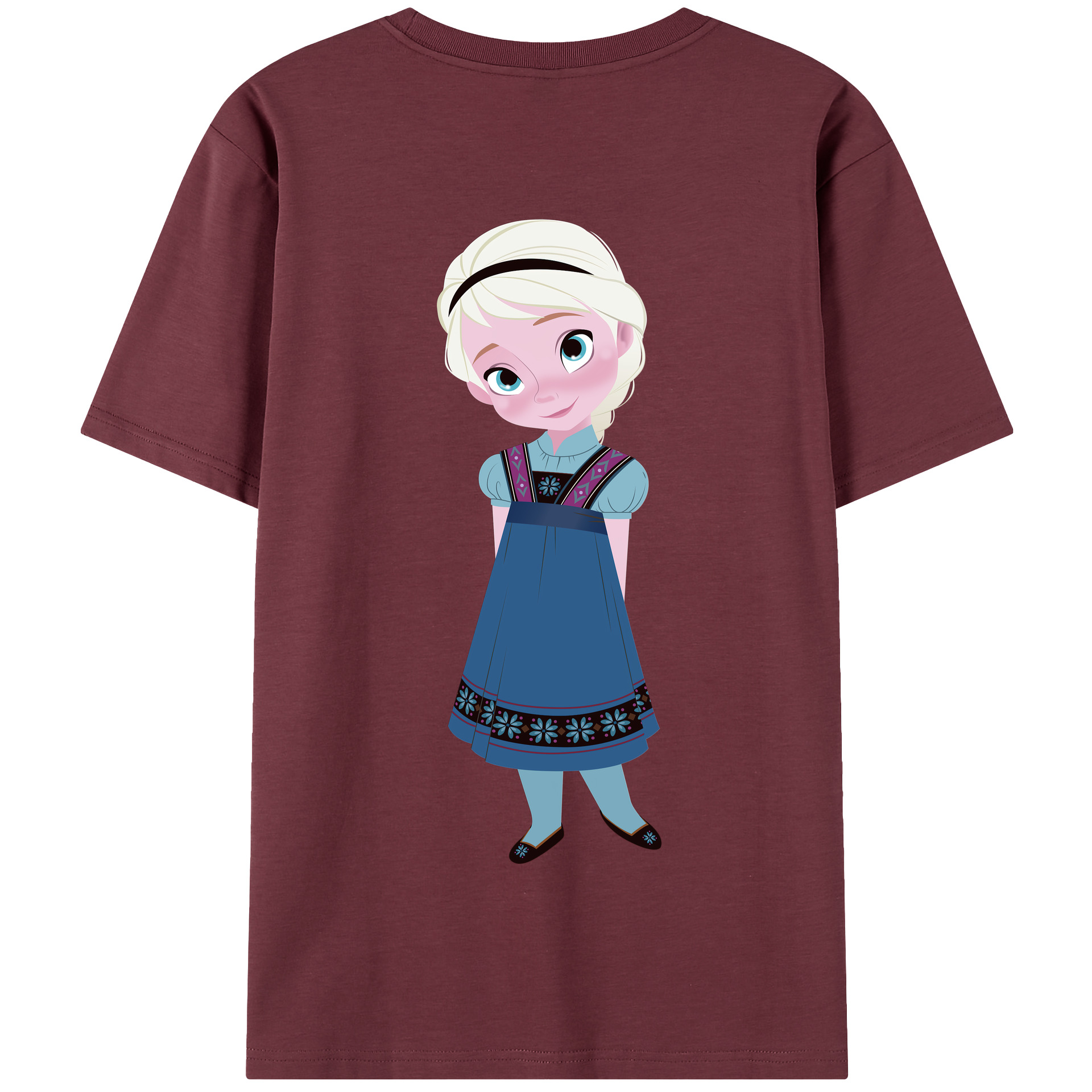 （画像用） アナと雪の女王 アンナ エルサ Frozen Anna Elsa 綿100％半袖Tシャツ（背面プリント）